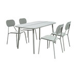 SWEEEK Table de jardin aluminium + 4 assises gris - Avelia