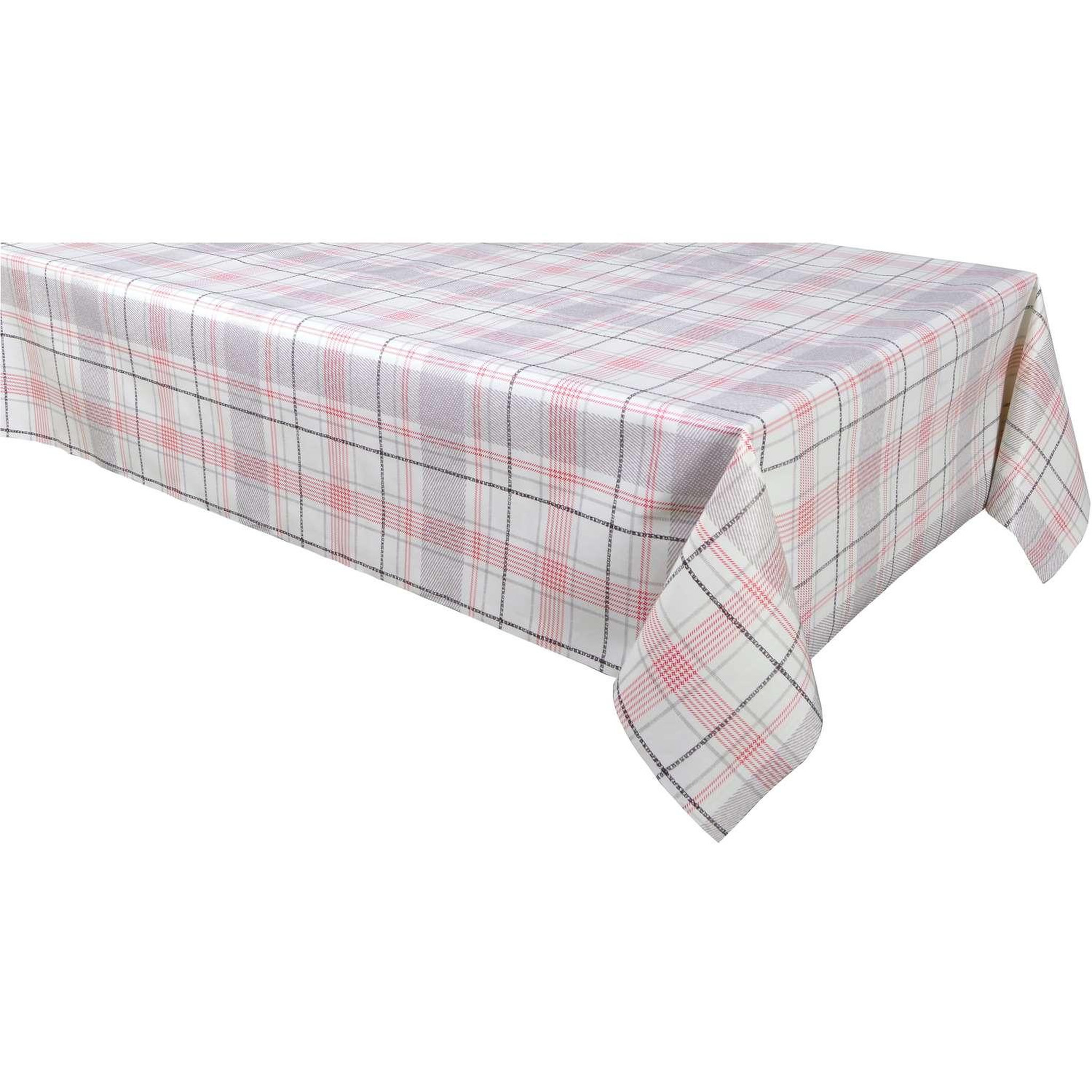 Voir la diapositive 1 : HABITABLE Nappe en toile cirée rectangulaire Carreau - 140 x 200 cm - Rouge