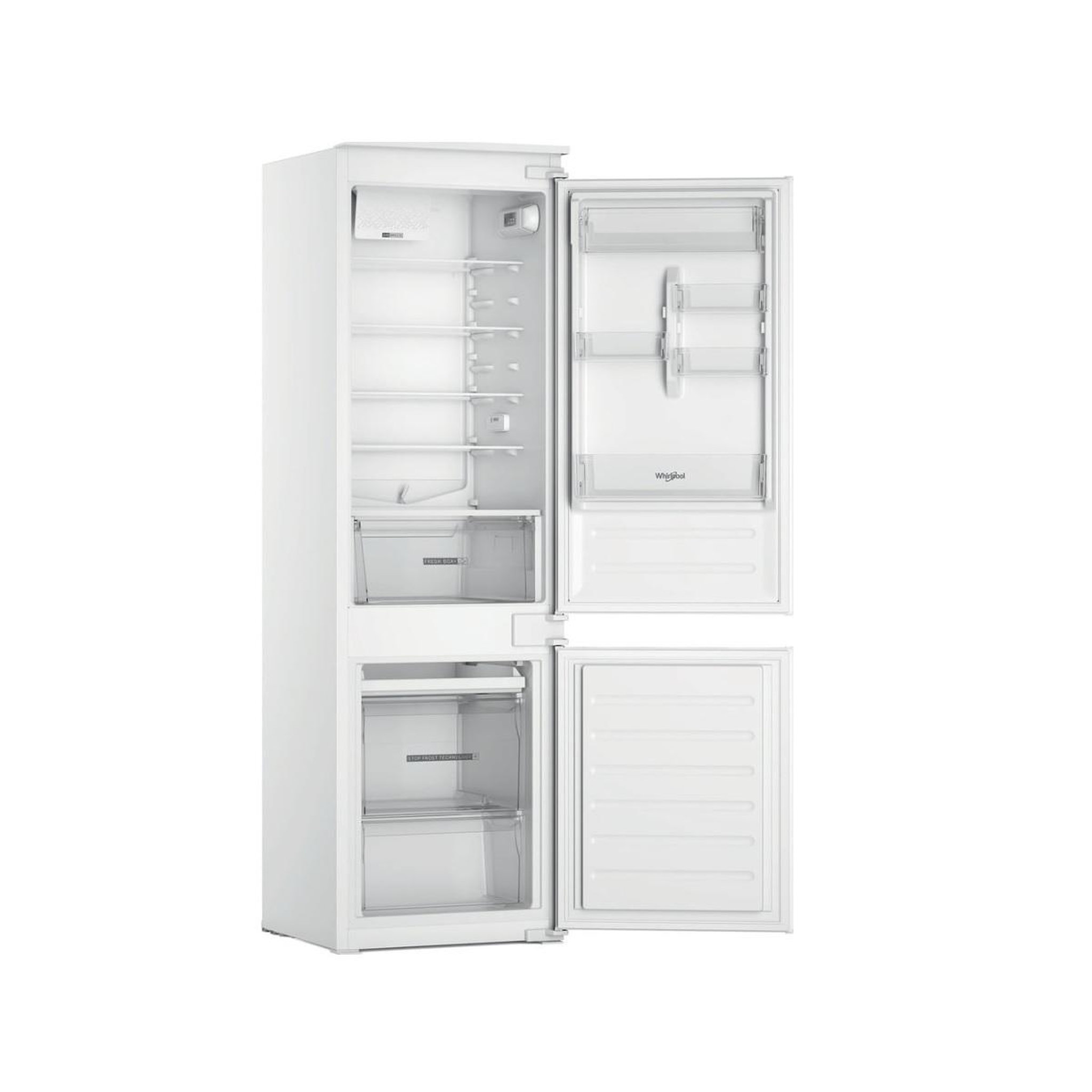 Voir la diapositive 3 : Whirlpool Réfigérateur combiné intégrable à glissières 268l statique - whc18d021a1sffr