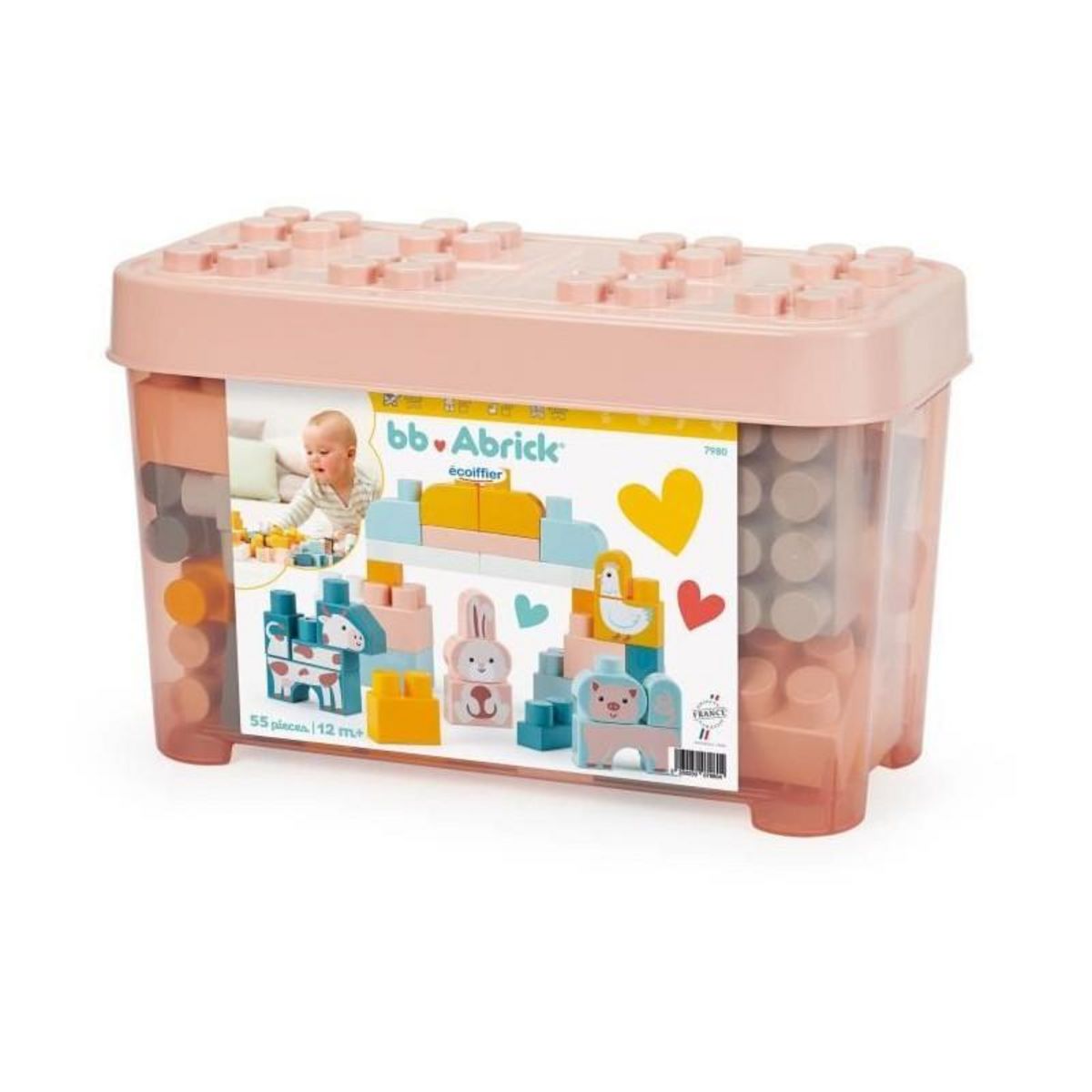 Ecoiffier Baril de briques - Jeu de construction - ECOIFFIER - Ferme - 55 pieces - +12 mois