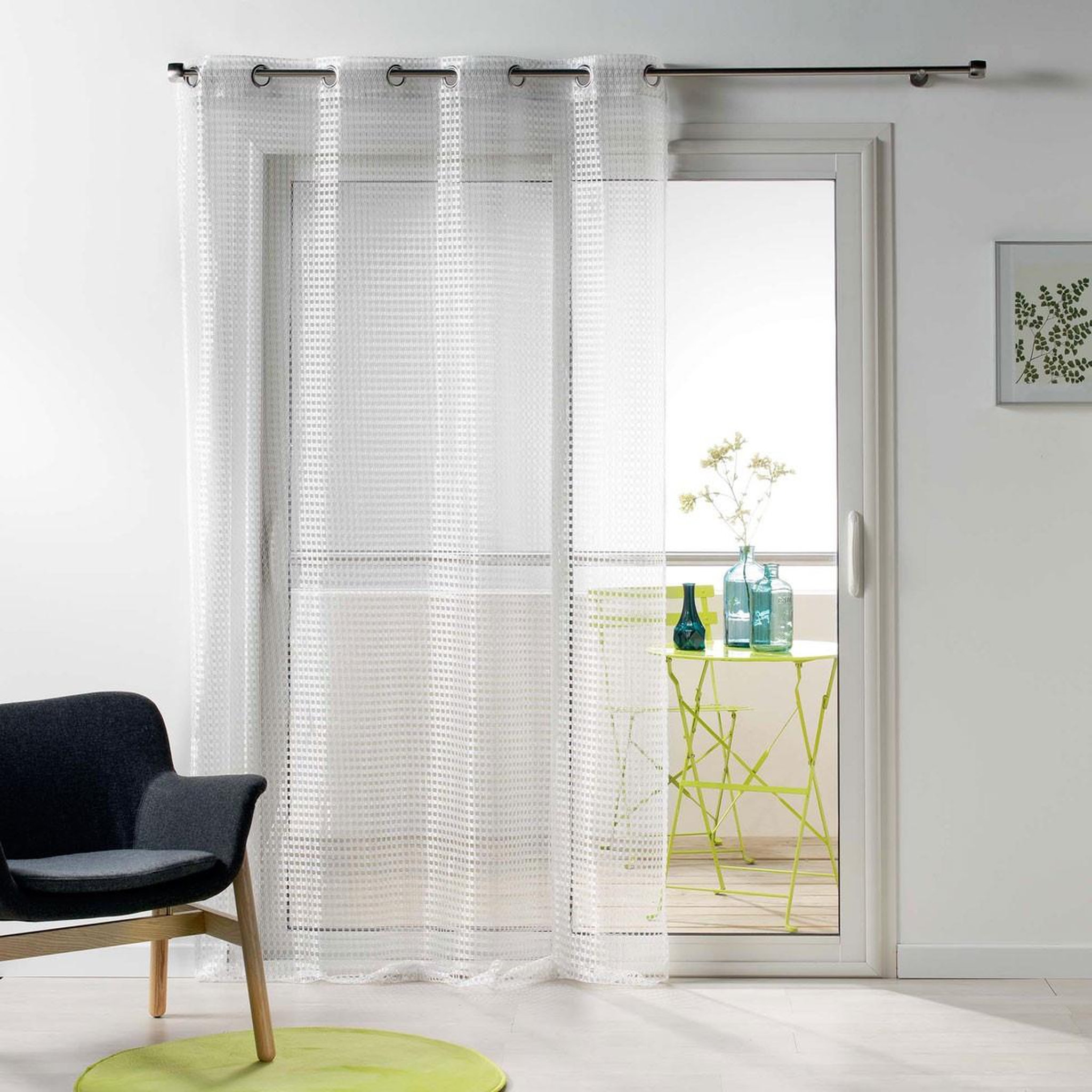 Douceur d'Intérieur Rideau voilage maille  cadria  140x240cm blanc