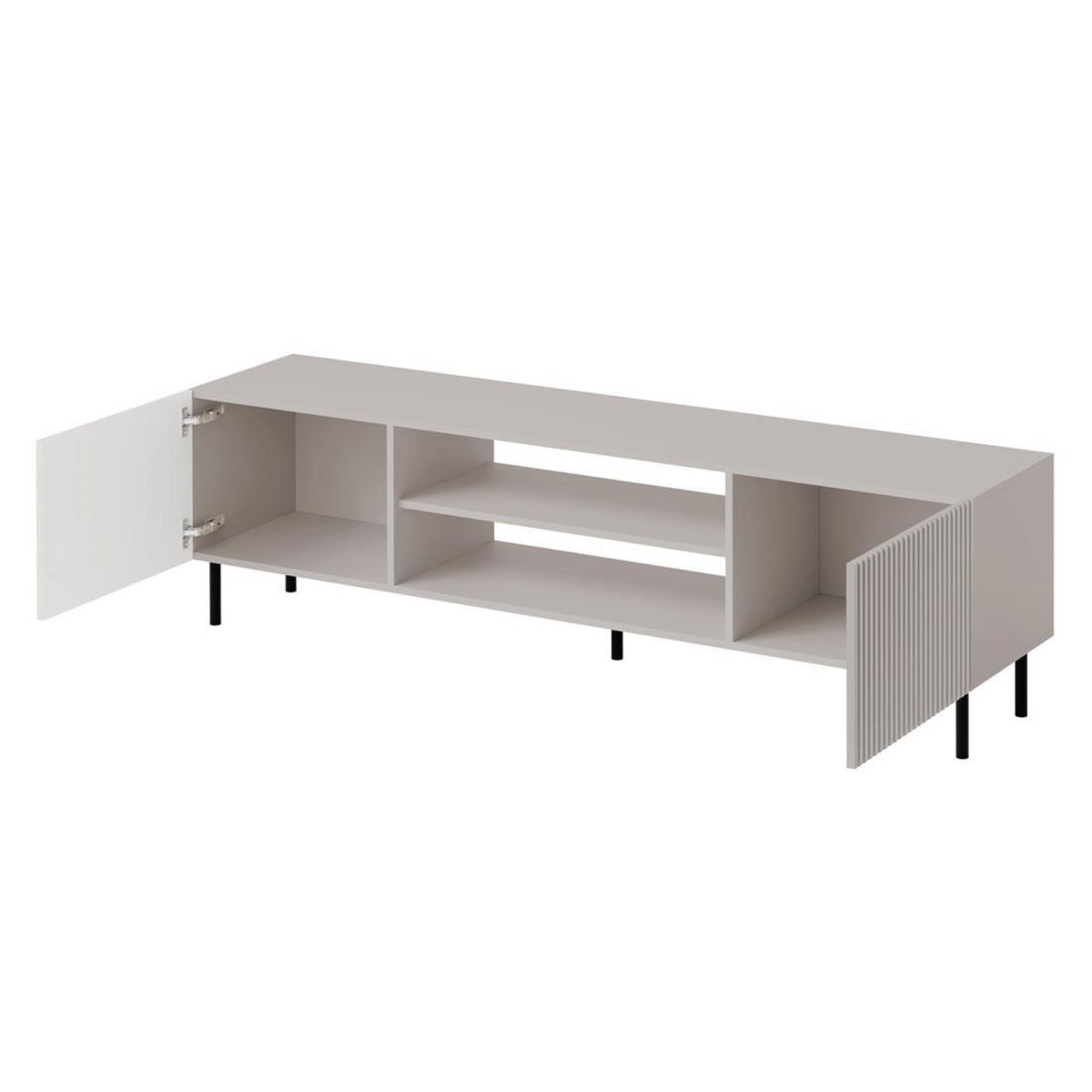 BEST MOBILIER Timote - meuble tv 2 portes et 2 niches - écru - 181 cm