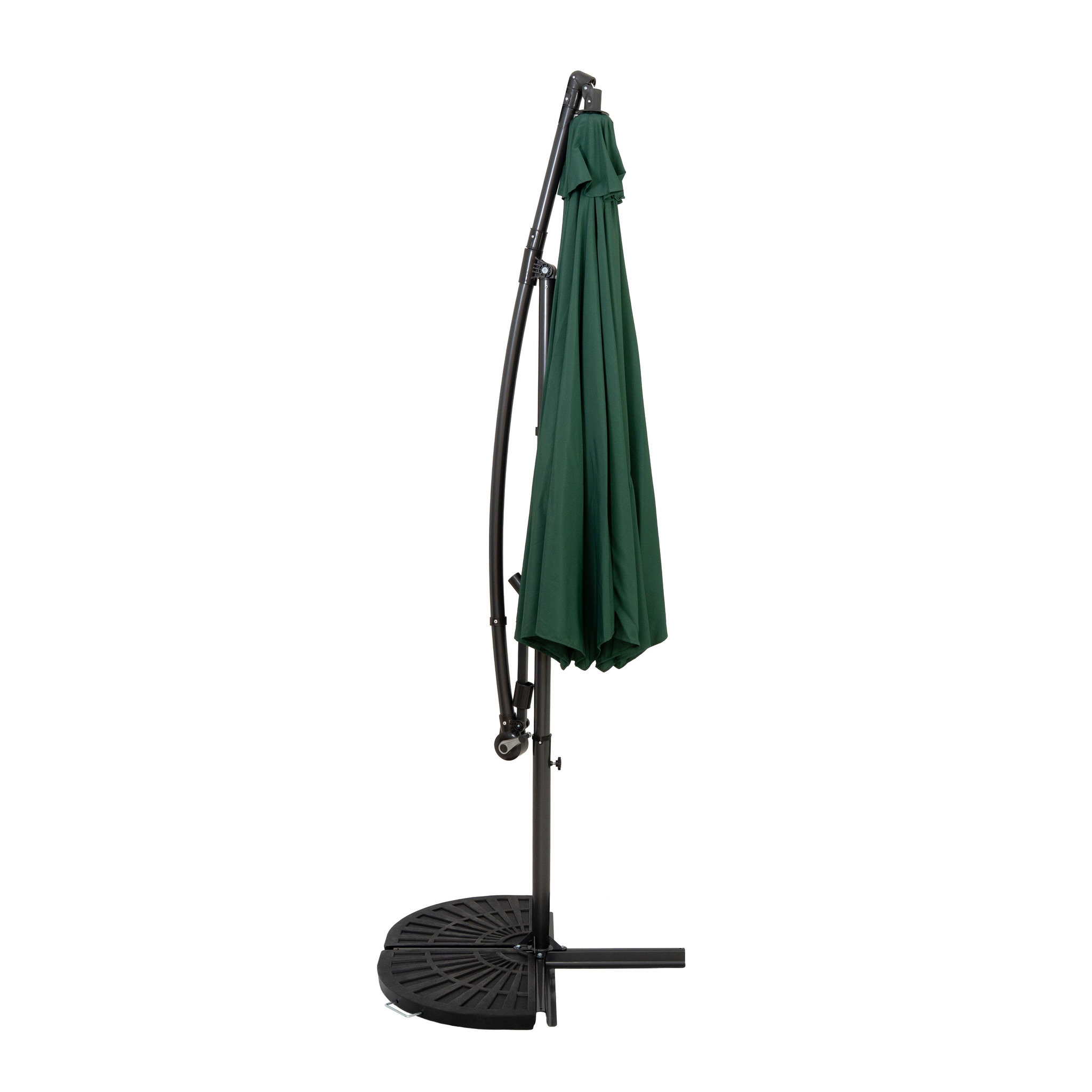 Voir la diapositive 2 : Monster Parasol Banane à Mât Déporté 3 m & 2 Pieds en Éventail