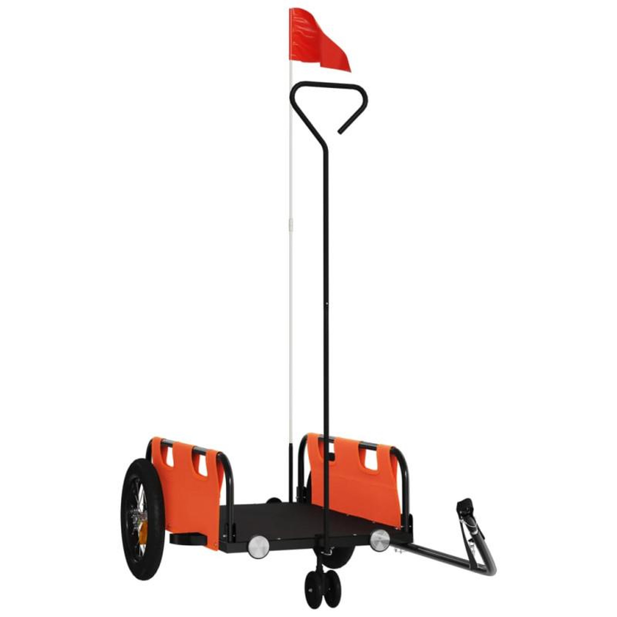 Voir la diapositive 2 : VIDAXL Remorque de vélo orange tissu oxford et fer