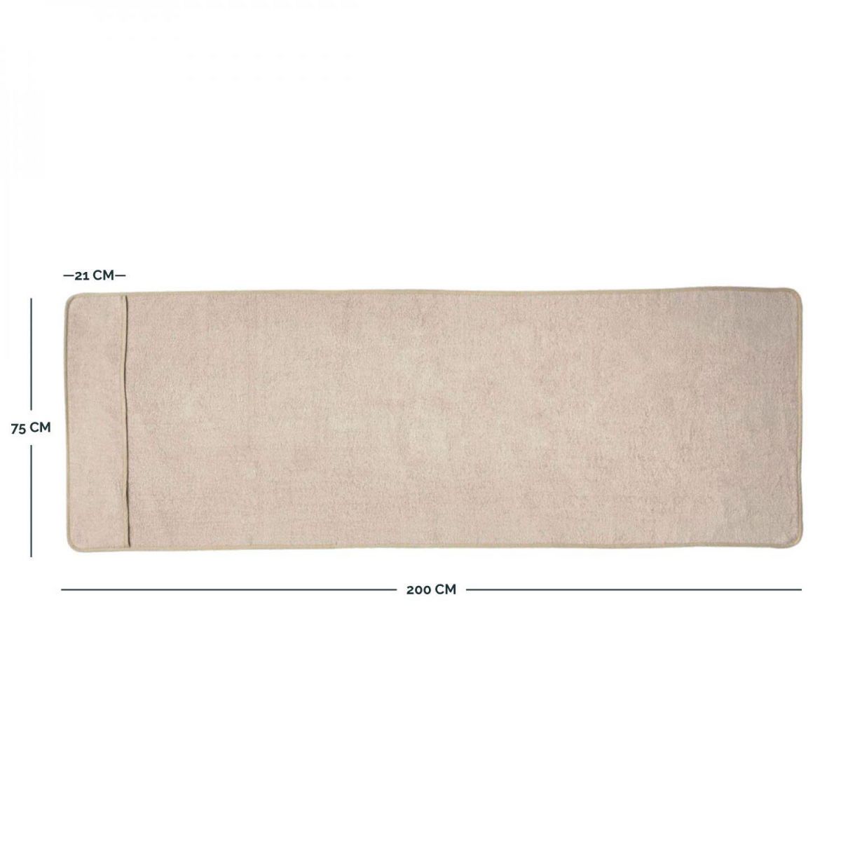 VIVEZEN Serviette de plage à rabat pour transat de bain, 100 % coton - 75 x 200 cm