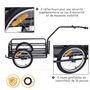 Voir la diapositive 6 : HOMCOM Remorque vélo remorque de transport pour vélo 155L x 71,5l x 77H cm barre d'attelage universelle pliable acier noir
