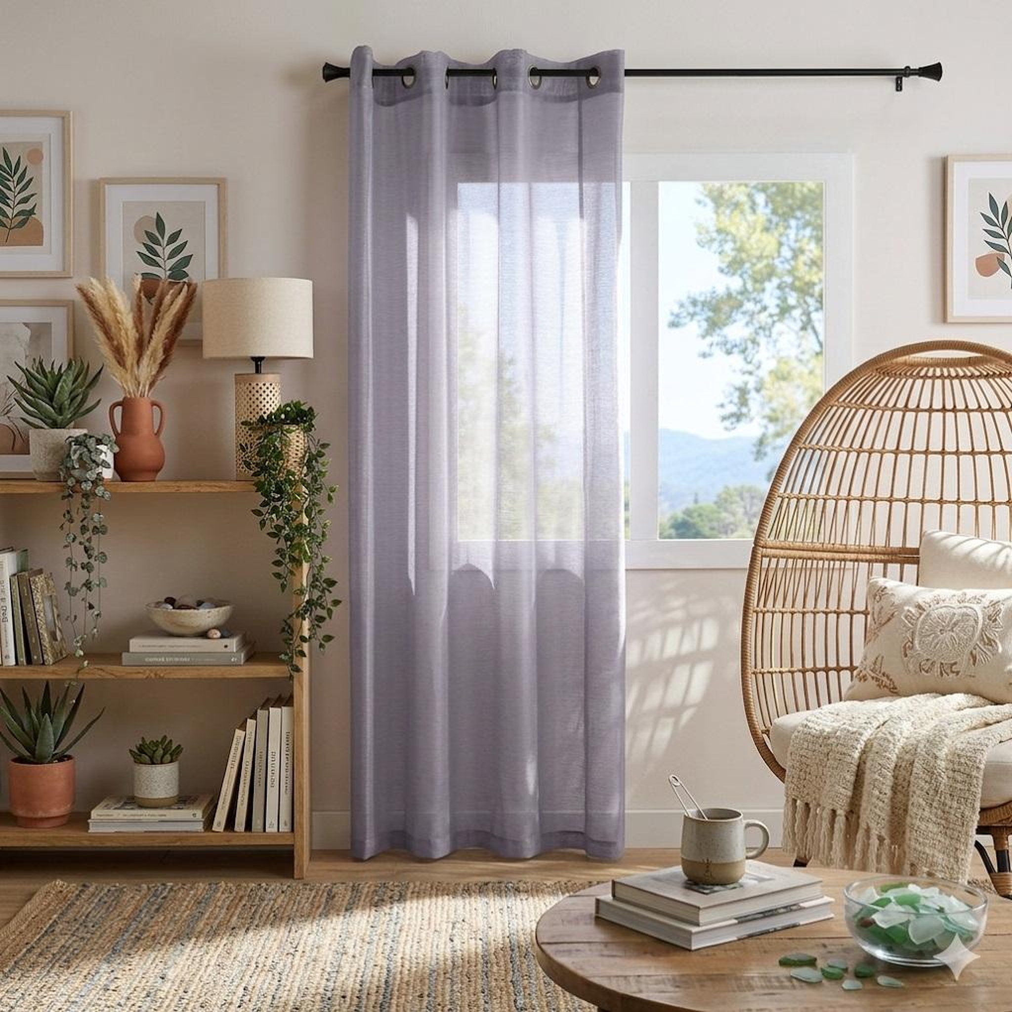 Voir la diapositive 2 : Eden Voilage a oeillets linwood design et moderne