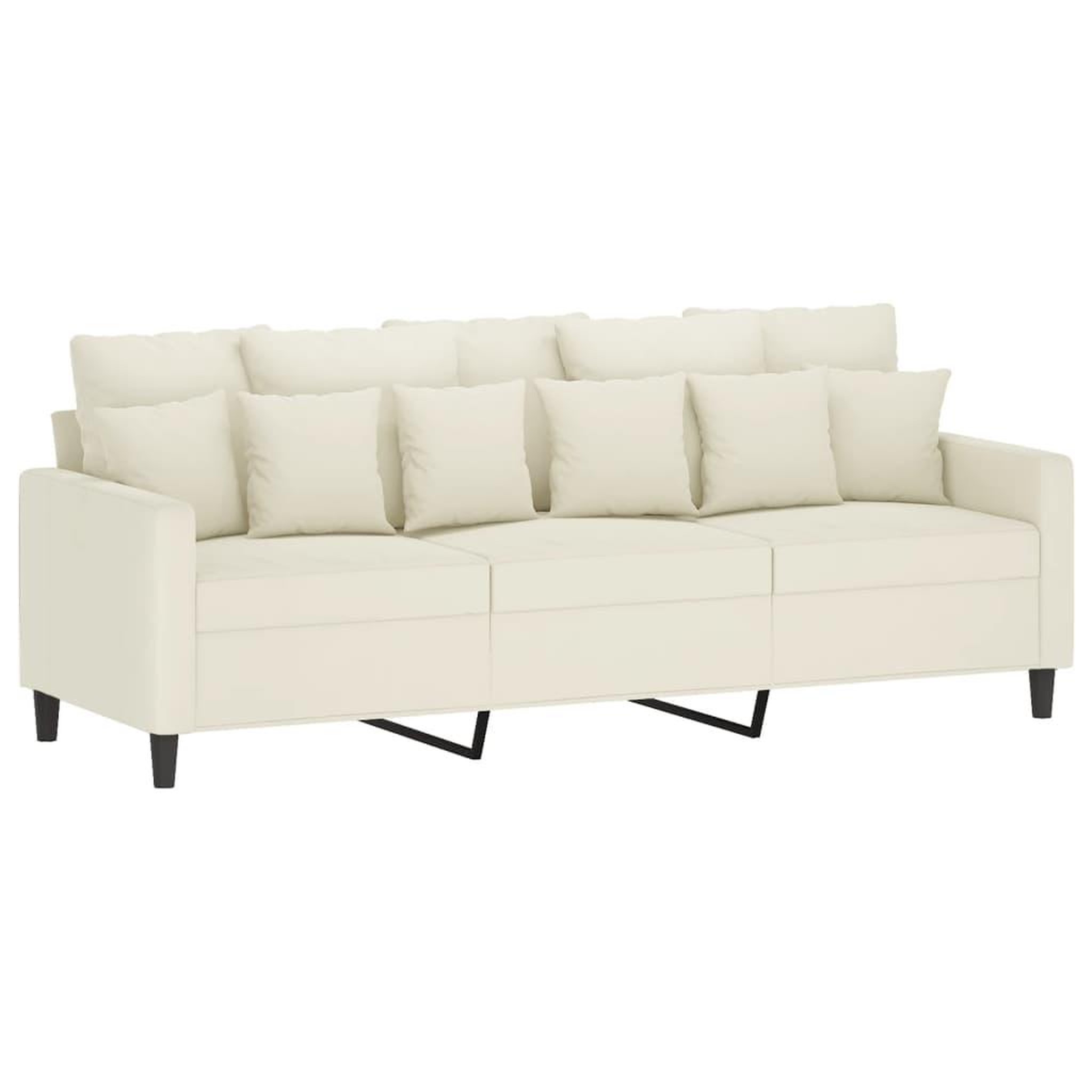 Voir la diapositive 5 : VIDAXL Ensemble de canapes 3 pcs avec coussins Creme Velours