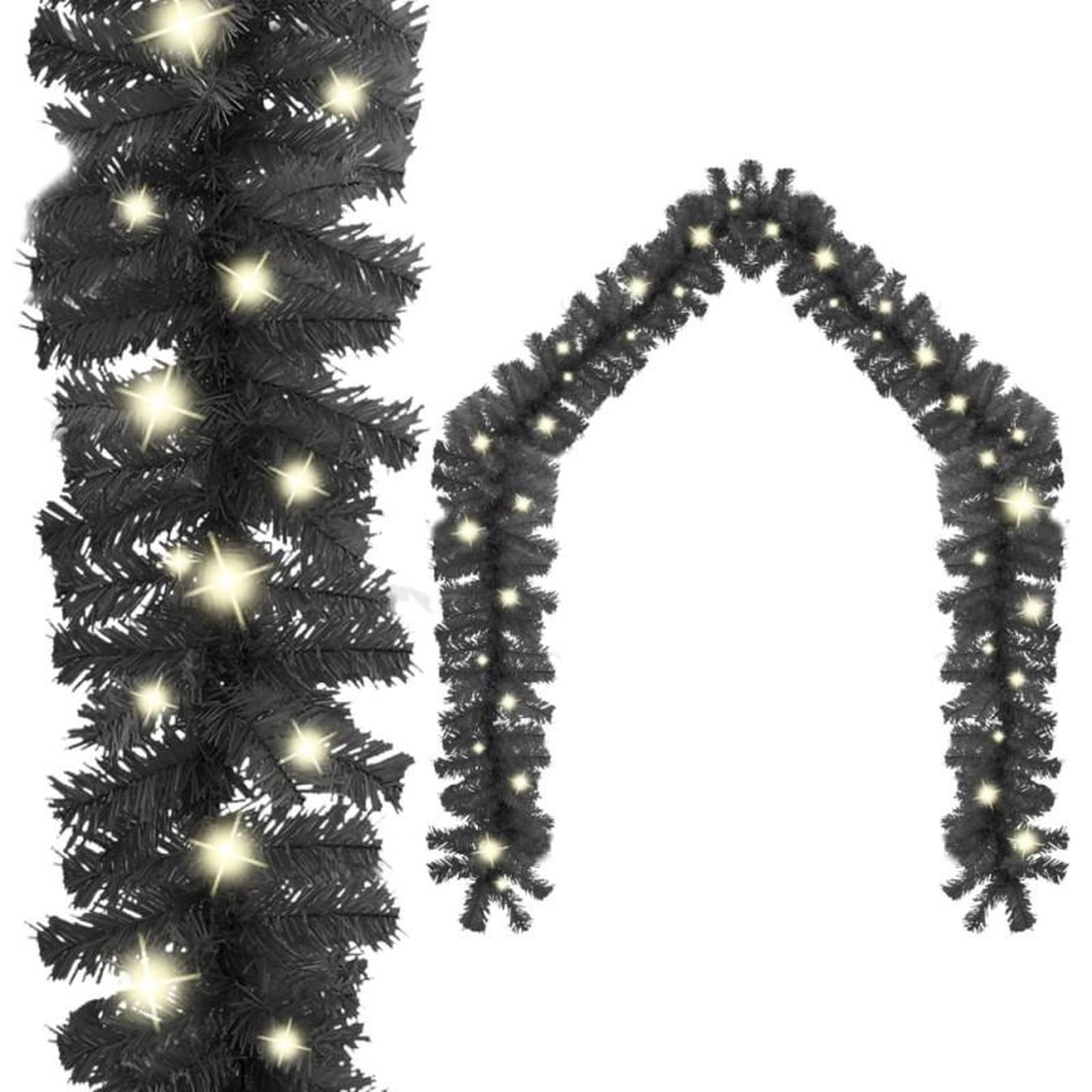 Voir la diapositive 1 : VIDAXL Guirlande de Noël avec lumières LED 10 m Noir