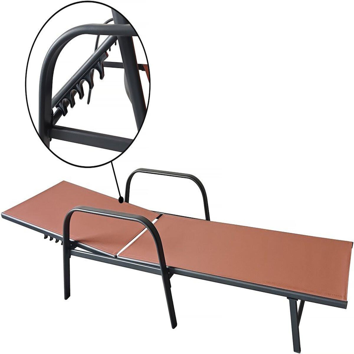 Habitat et Jardin Lot de 2 bains de soleil en métal  Farniente - Terracotta