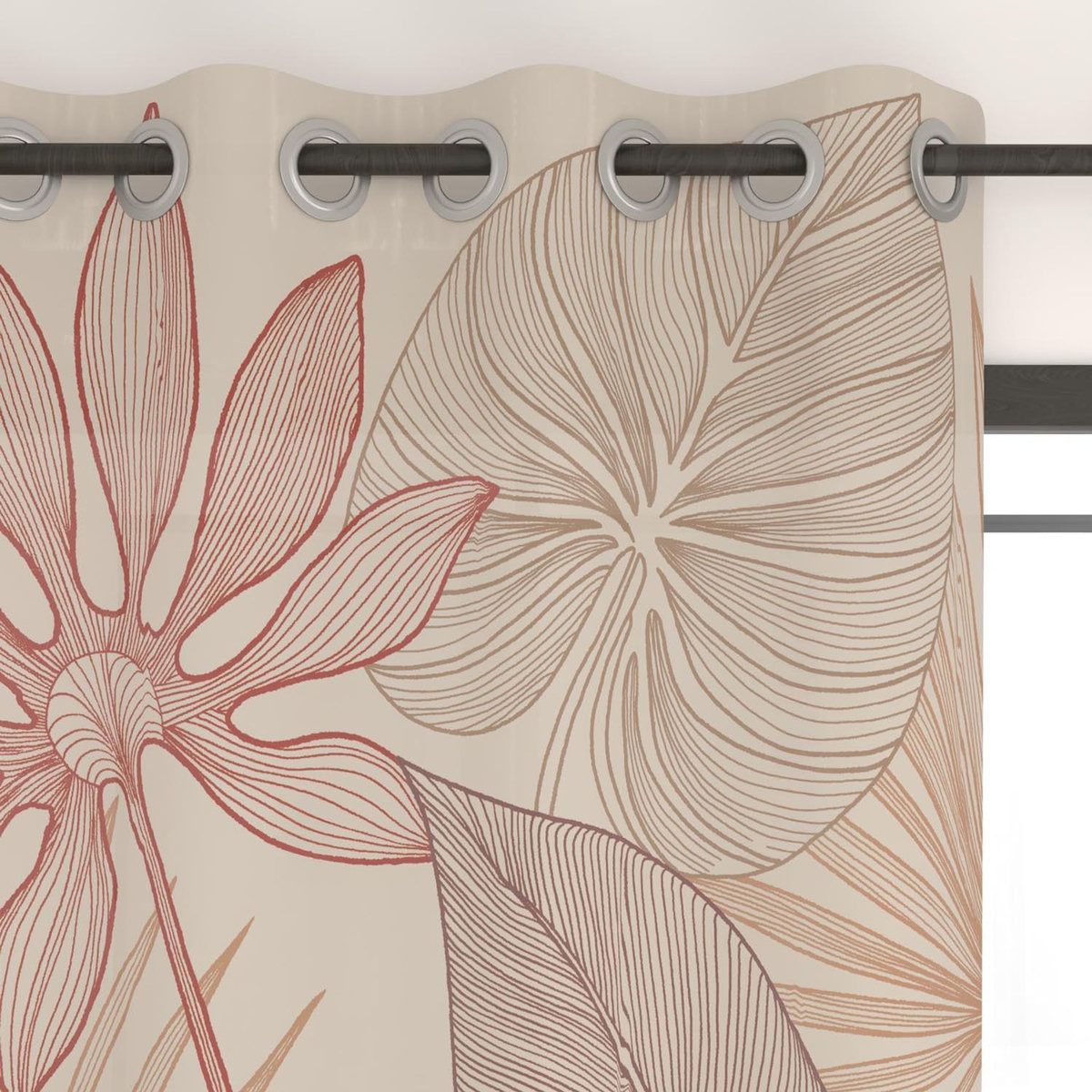 SOLEIL D'OCRE Rideau à oeillets imprimé 135x250 cm MAYOTTE, par Soleil d'Ocre