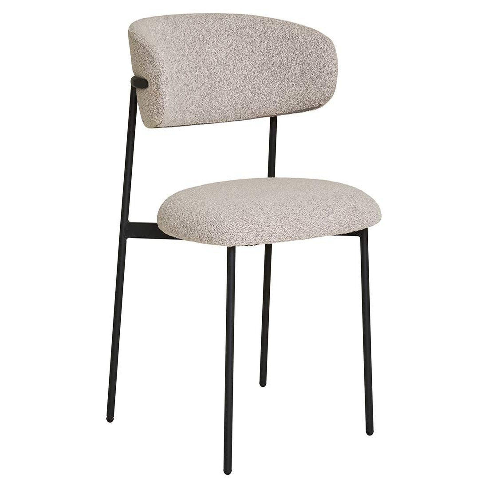 Voir la diapositive 1 : BEST MOBILIER Erica - lot de 2 chaises en tissu bouclette - pieds en acier