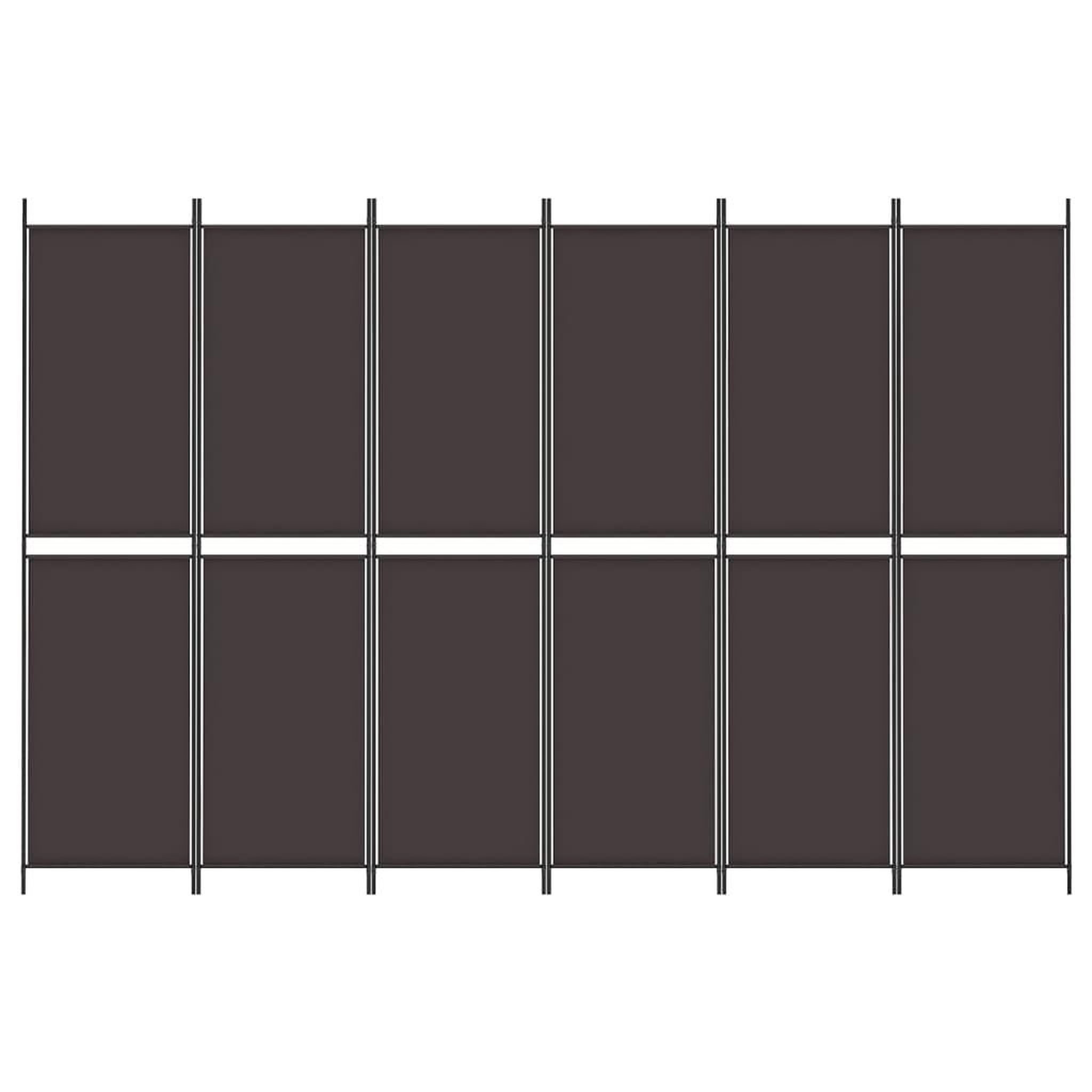Voir la diapositive 3 : VIDAXL Cloison de separation 6 panneaux Marron 300x200 cm Tissu