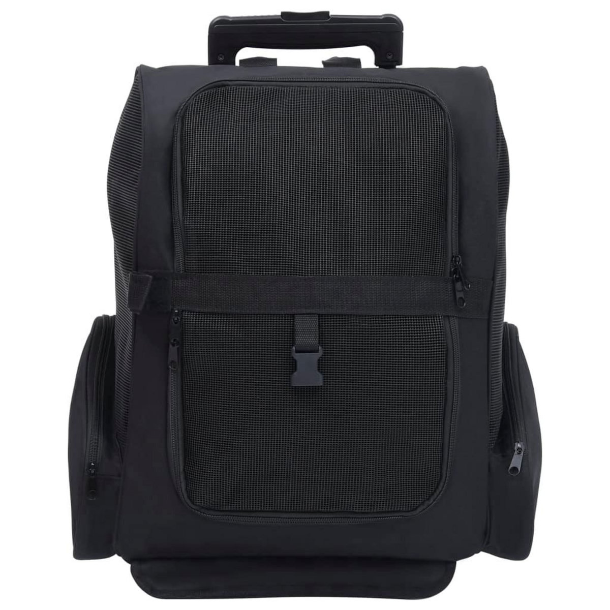 VIDAXL Chariot polyvalent pliable pour animaux de compagnie noir