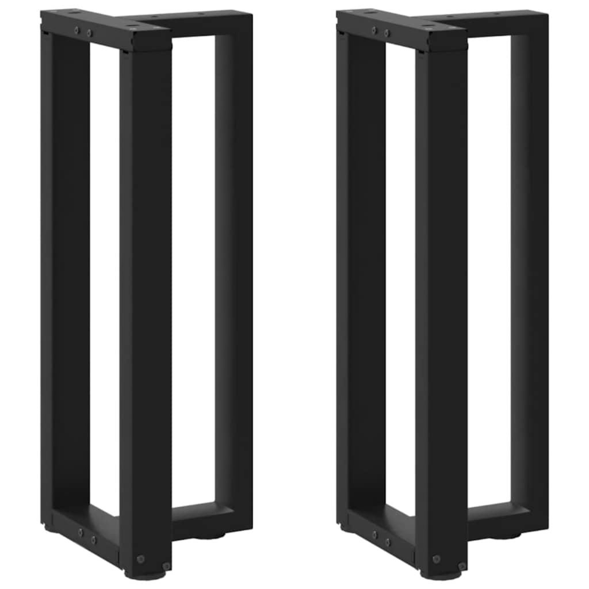 VIDAXL Pieds de table console forme de T 2 pcs noir 38x25x(72-73) cm