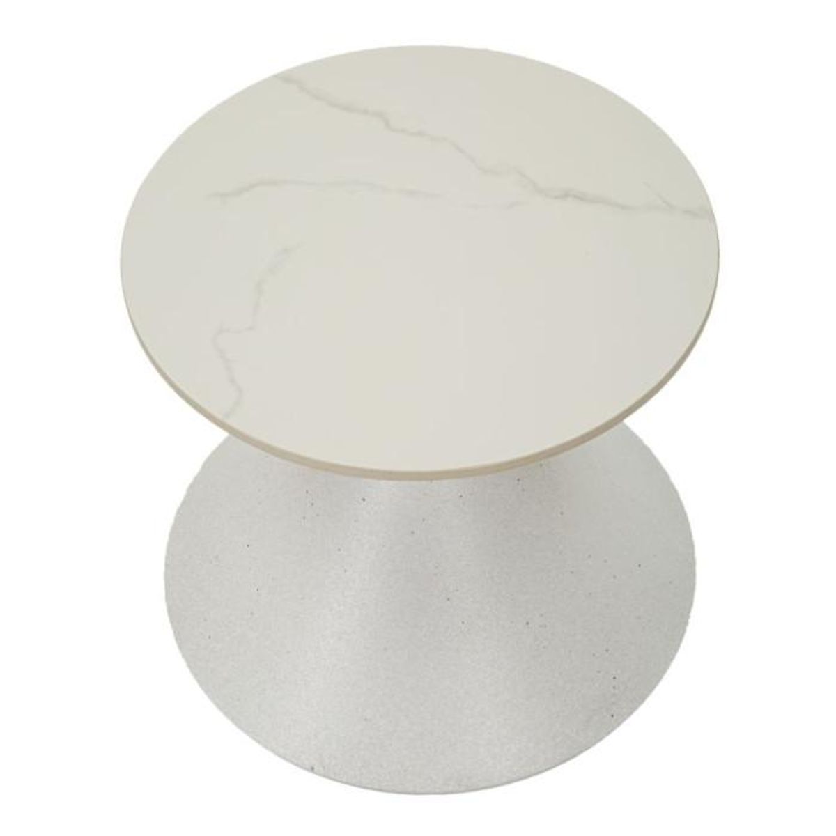 Paris Prix Table d'Appoint Effet Marbre  Alba  45cm Blanc