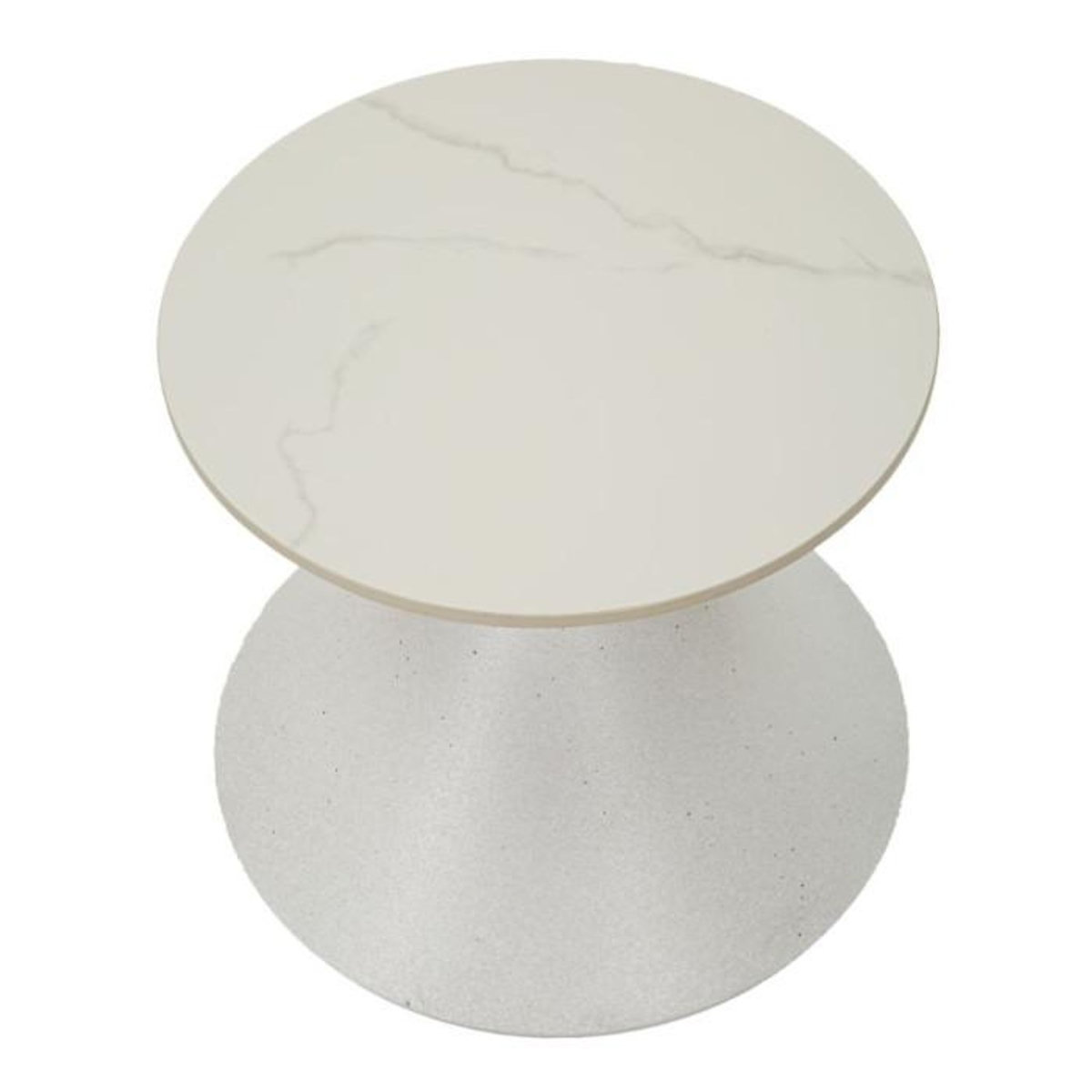 Paris Prix Table d'Appoint Effet Marbre  Alba  45cm Blanc