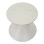 Voir la diapositive 2 : Paris Prix Table d'Appoint Effet Marbre  Alba  45cm Blanc