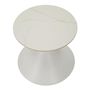Voir la diapositive 2 : Paris Prix Table d'Appoint Effet Marbre  Alba  45cm Blanc