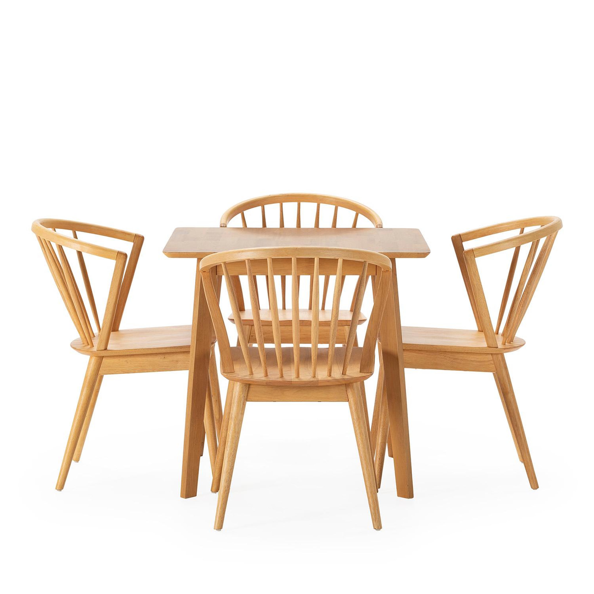 Voir la diapositive 3 : VS VENTA-STOCK Ensemble table 80x80 cm et 4 chaises de salle à manger Mura Chêne