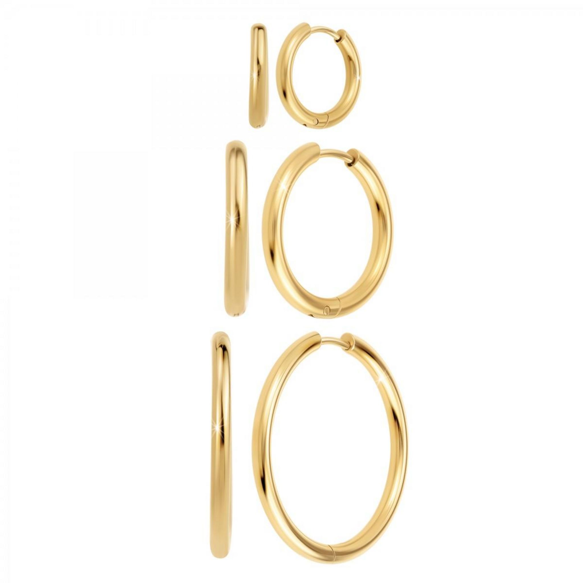 SC BOHEME Lot de 3 paires de boucles d'oreilles SC Bohème en acier inoxydable