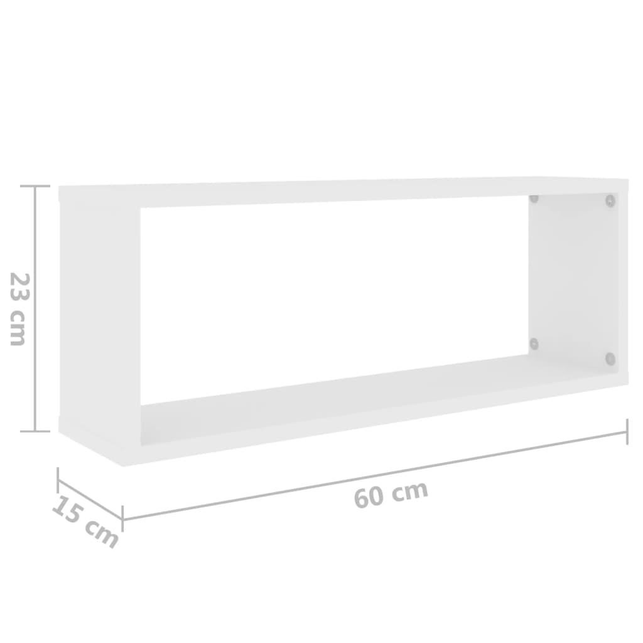 Voir la diapositive 6 : VIDAXL Etageres murales cube 4 pcs Blanc 60x15x23 cm Bois d'ingenierie