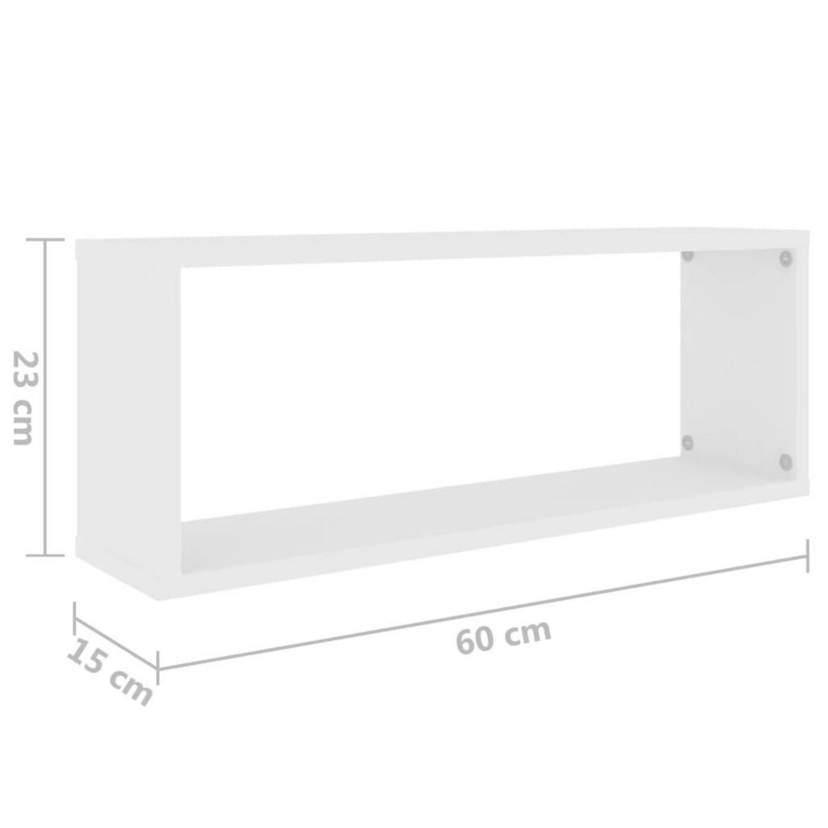 VIDAXL Etageres murales cube 4 pcs Blanc 60x15x23 cm Bois d'ingenierie