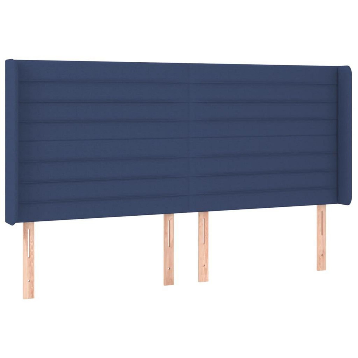 VIDAXL Tete de lit avec oreilles Bleu 203x16x118/128 cm Tissu