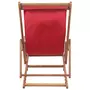 VIDAXL Chaise pliable de plage Tissu et cadre en bois Rouge