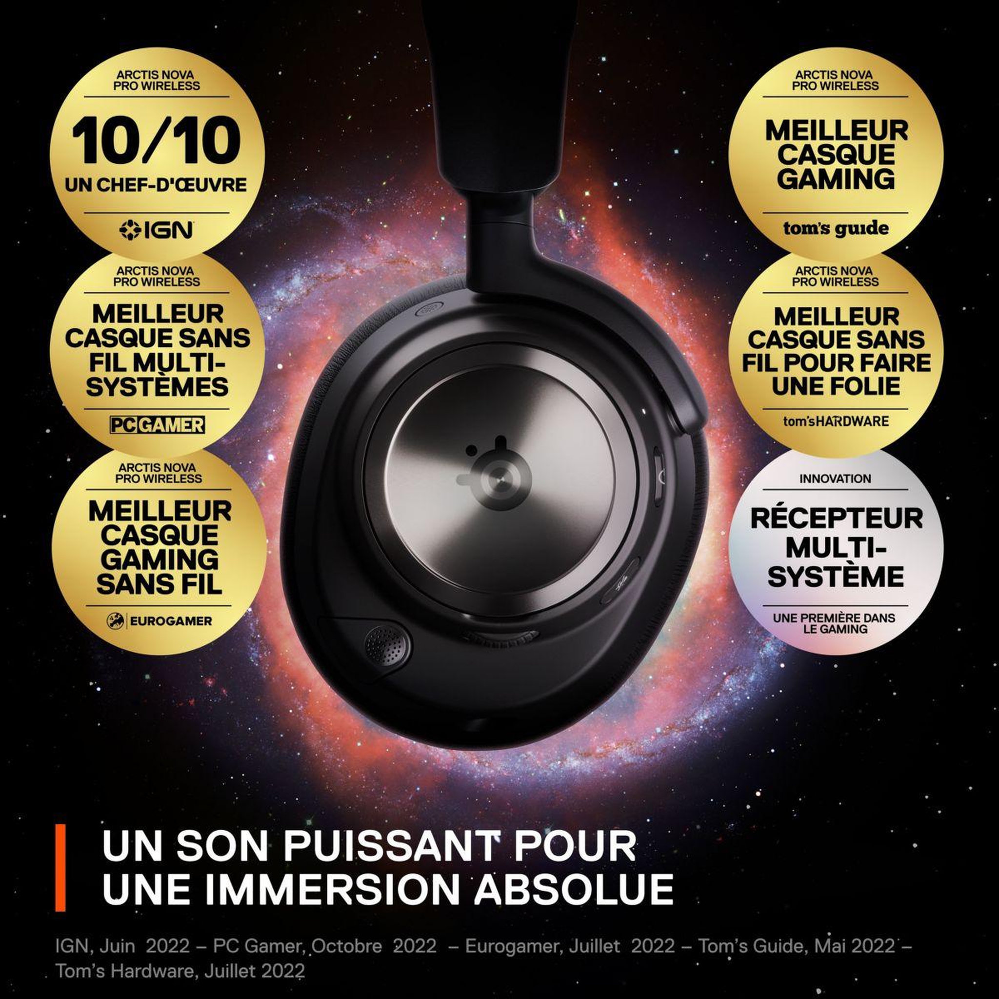 Voir la diapositive 2 : STEEL SERIES Casque gamer Arctis Nova Pro Wireless PS5 PC Exclusif