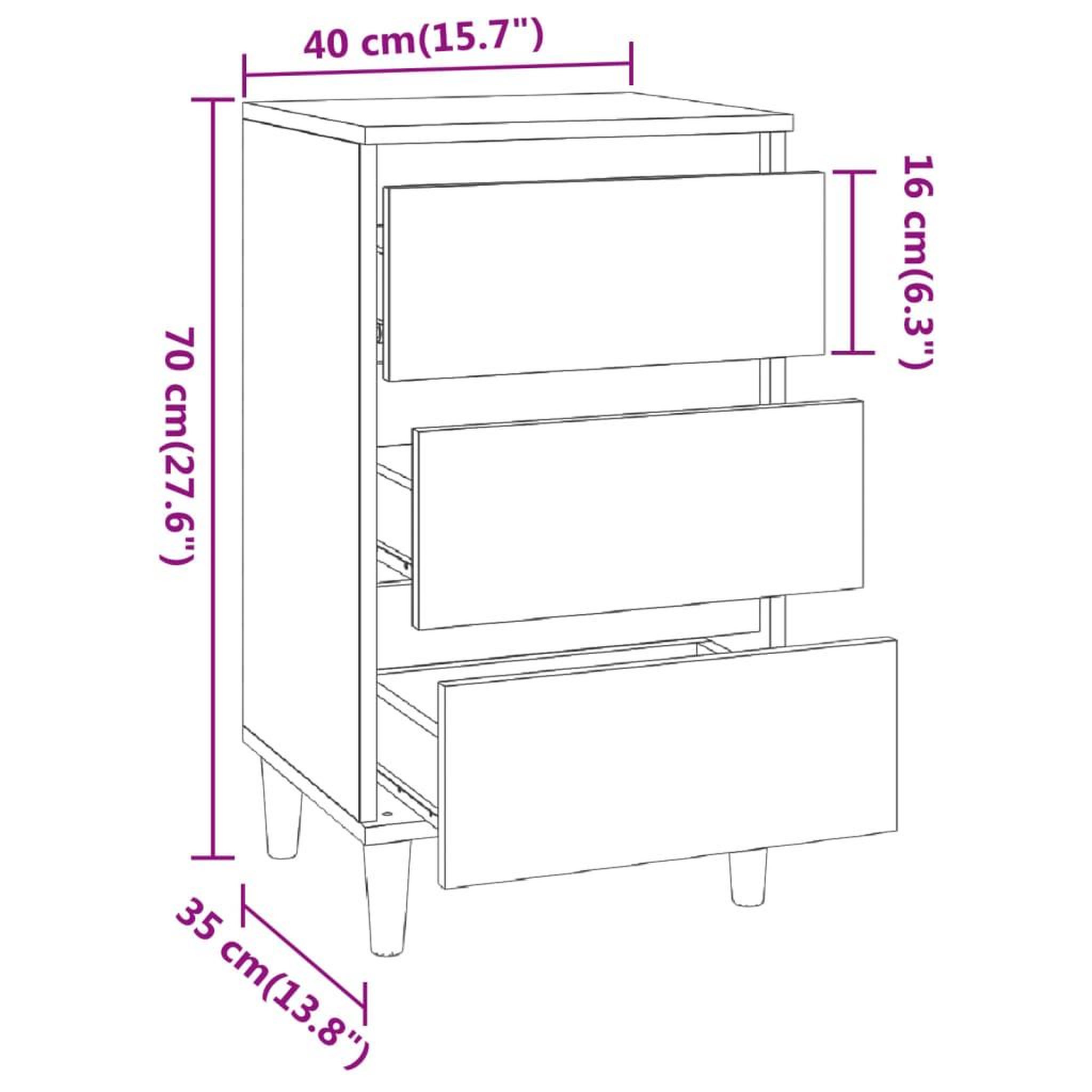 Voir la diapositive 6 : VIDAXL Table de chevet blanc 40x35x70 cm bois d'ingenierie