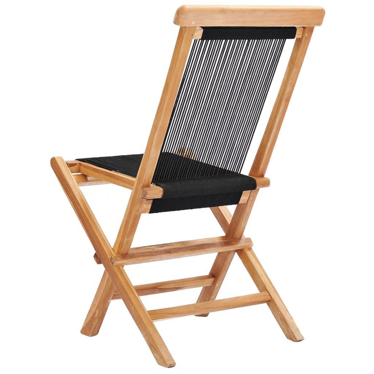 VIDAXL Chaises pliables de jardin lot de 2 Bois teck solide et corde
