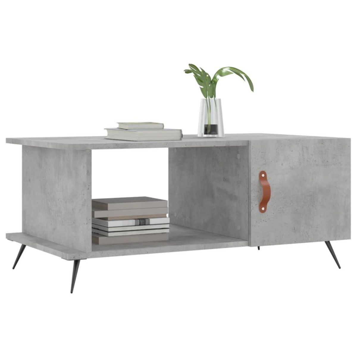 VIDAXL Table basse gris beton 90x50x40 cm bois d'ingenierie