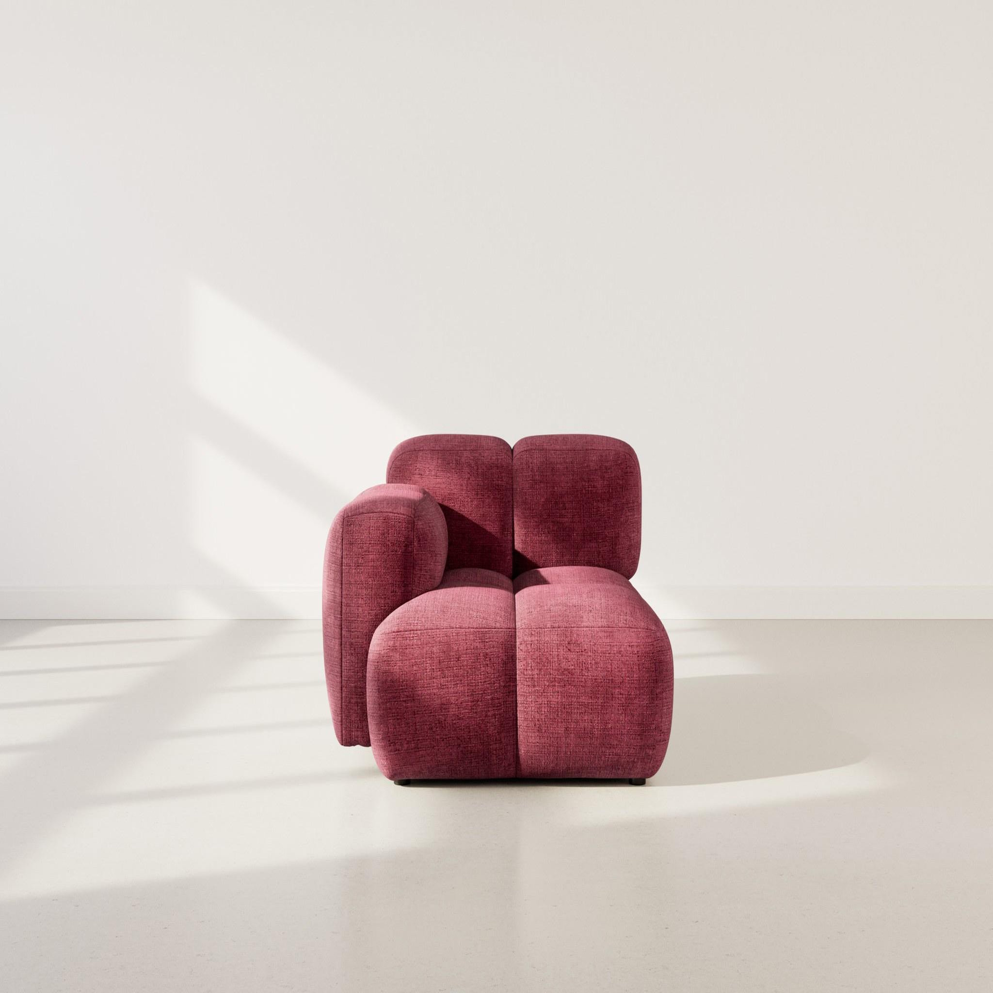 Voir la diapositive 2 : LISA DESIGN Grace - module d'assise gauche en velours texturé