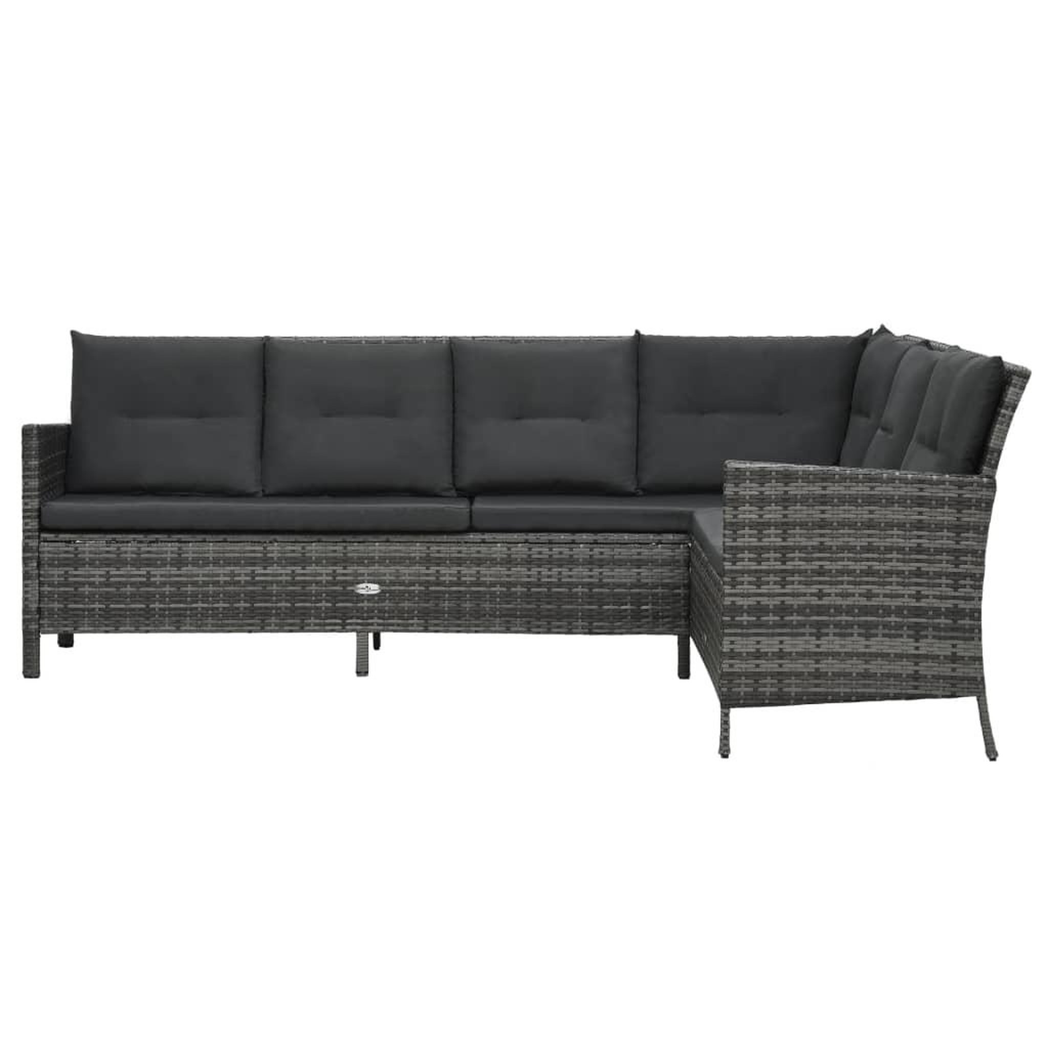 Voir la diapositive 3 : VIDAXL Salon de jardin 4 pcs avec coussins resine tressee gris