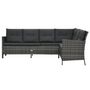 Voir la diapositive 3 : VIDAXL Salon de jardin 4 pcs avec coussins resine tressee gris