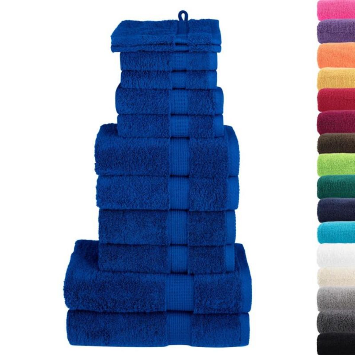 VIDAXL Ensemble de serviettes de qualité supérieure SOLUND 12 pcs bleu