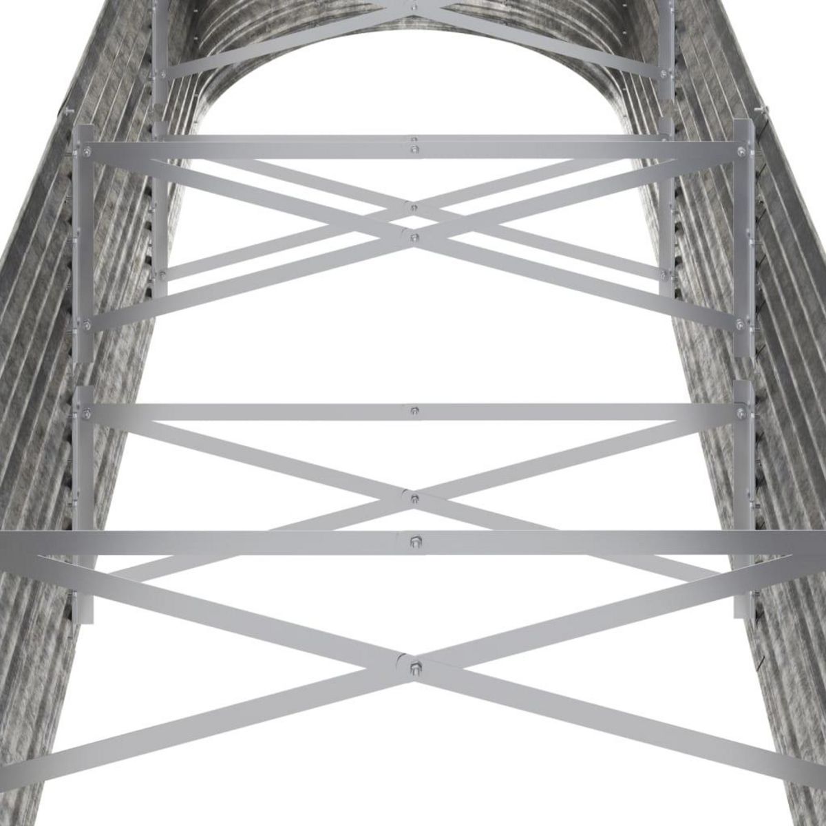 VIDAXL Lit sureleve de jardin Acier enduit de poudre Argente