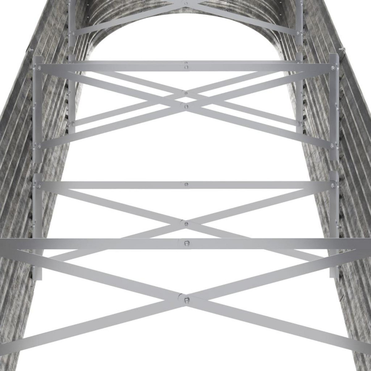 VIDAXL Lit sureleve de jardin Acier enduit de poudre Argente