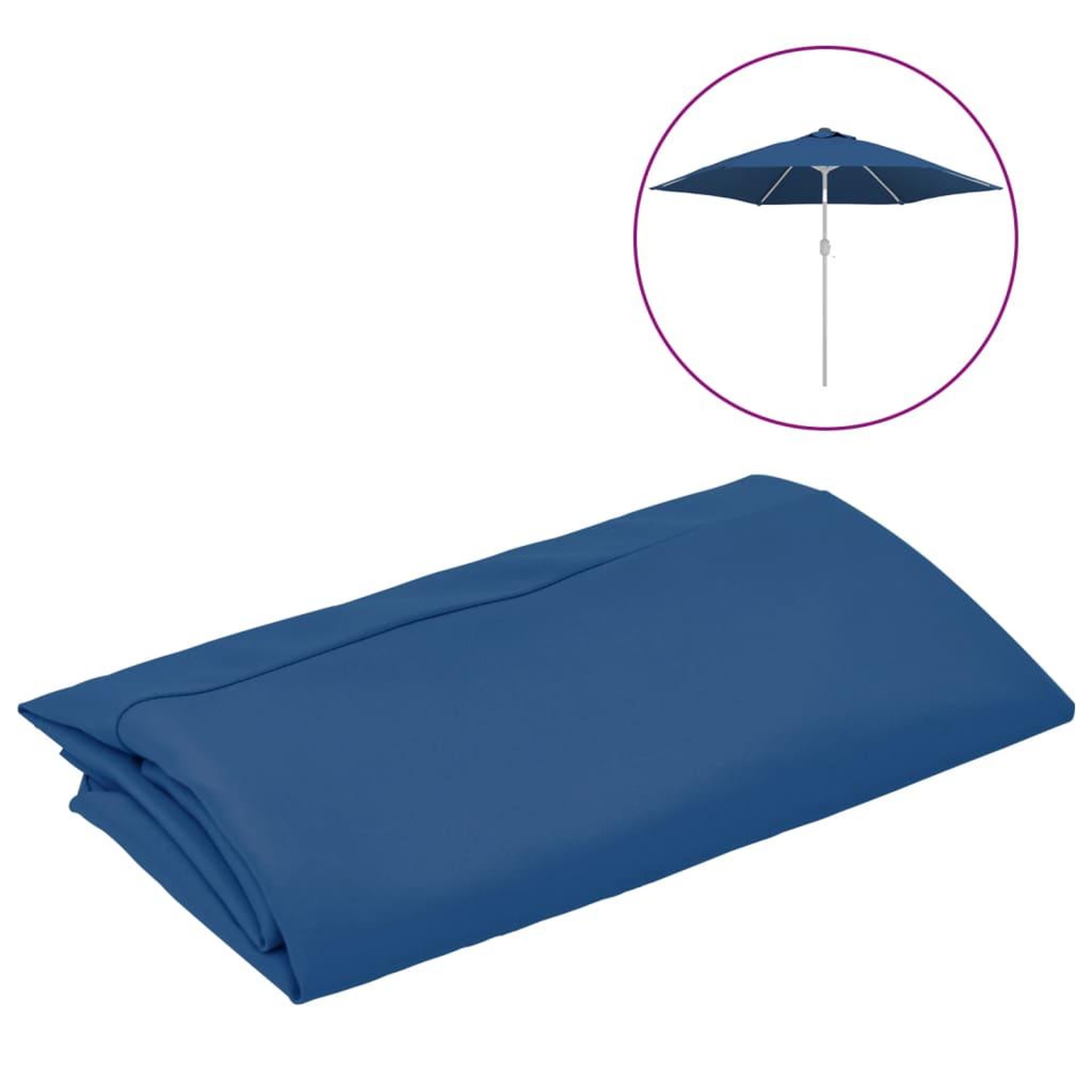 Voir la diapositive 2 : VIDAXL Tissu de remplacement pour parasol d'exterieur Bleu azure 300cm