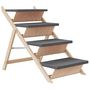 Voir la diapositive 2 : VIDAXL Escalier pour chiens gris 105x47 cm bois de sapin solide