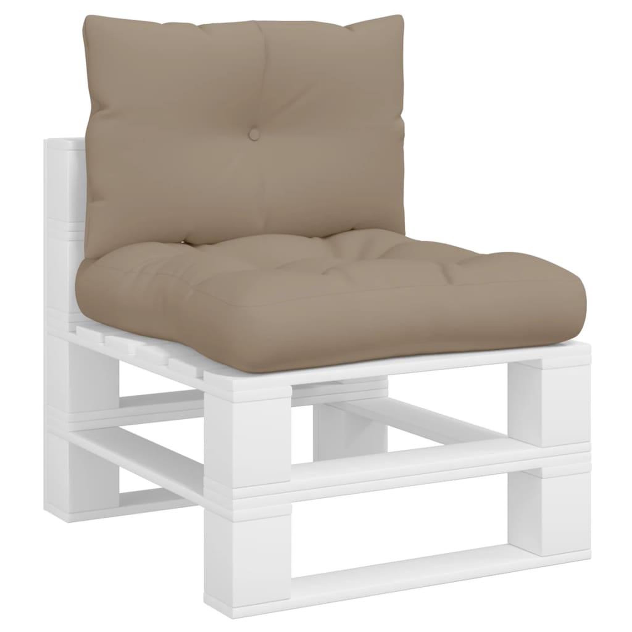 Voir la diapositive 3 : VIDAXL Coussins de palette lot de 2 taupe tissu