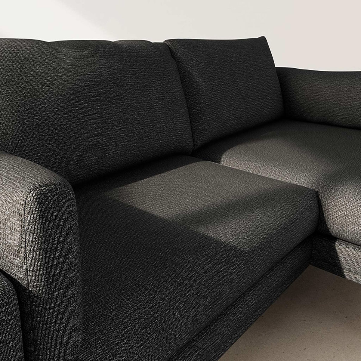 LISA DESIGN Carlos - canapé d'angle droit 4 places ultra moelleux en tissu texturé