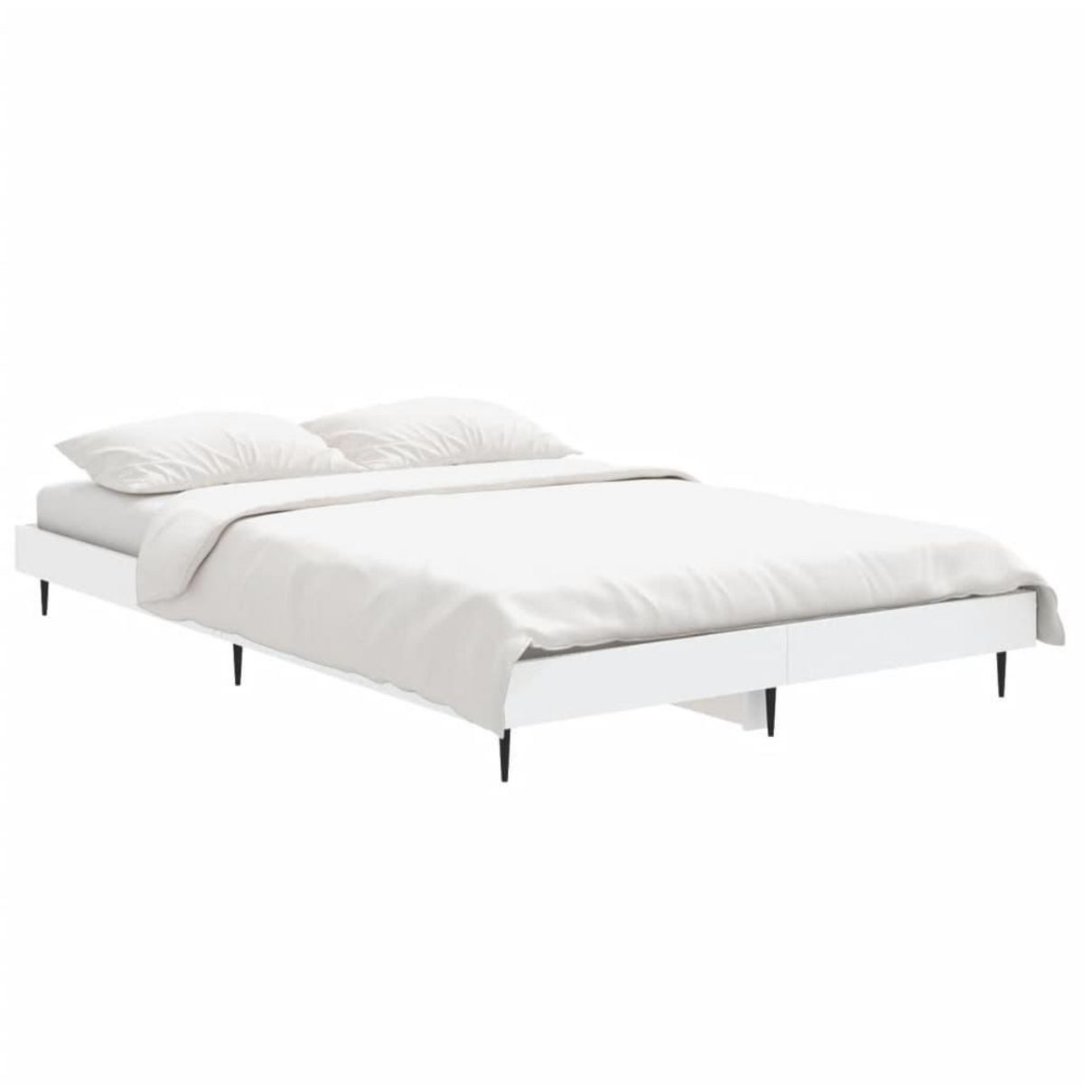 VIDAXL Cadre de lit sans matelas blanc 120x190 cm bois d'ingenierie