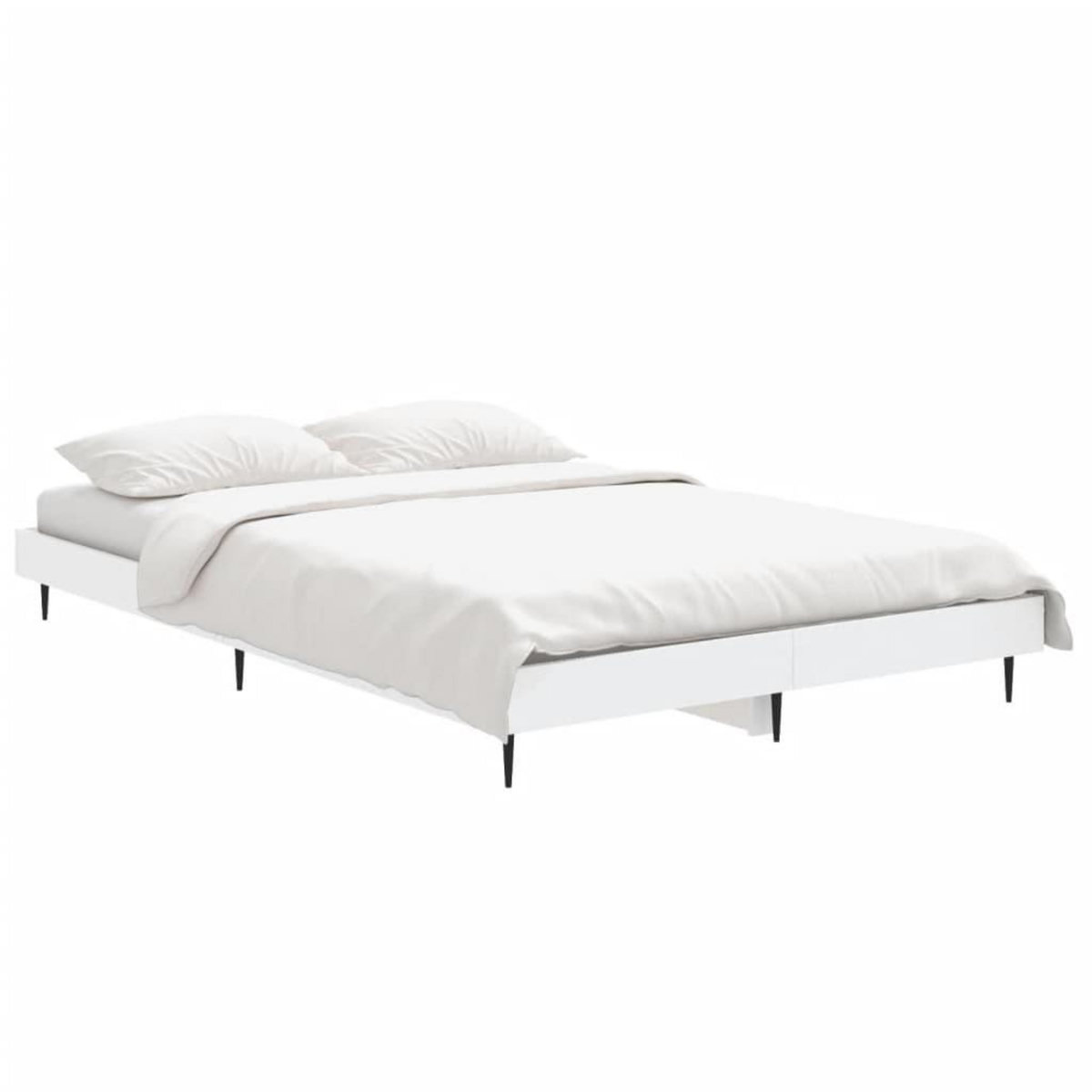VIDAXL Cadre de lit sans matelas blanc 120x190 cm bois d'ingenierie