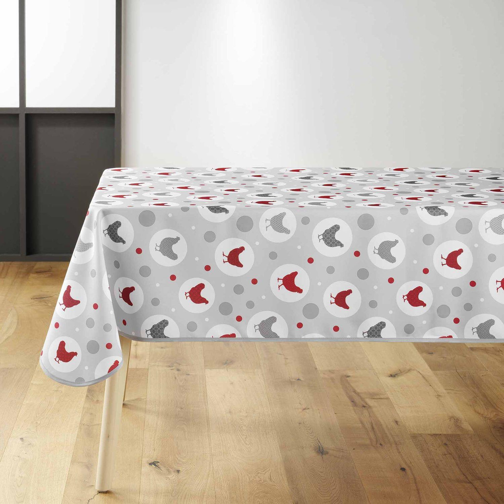 Voir la diapositive 3 : Douceur d'Intérieur Nappe rectangulaire antitache plumette - 150 x 240 cm - gris