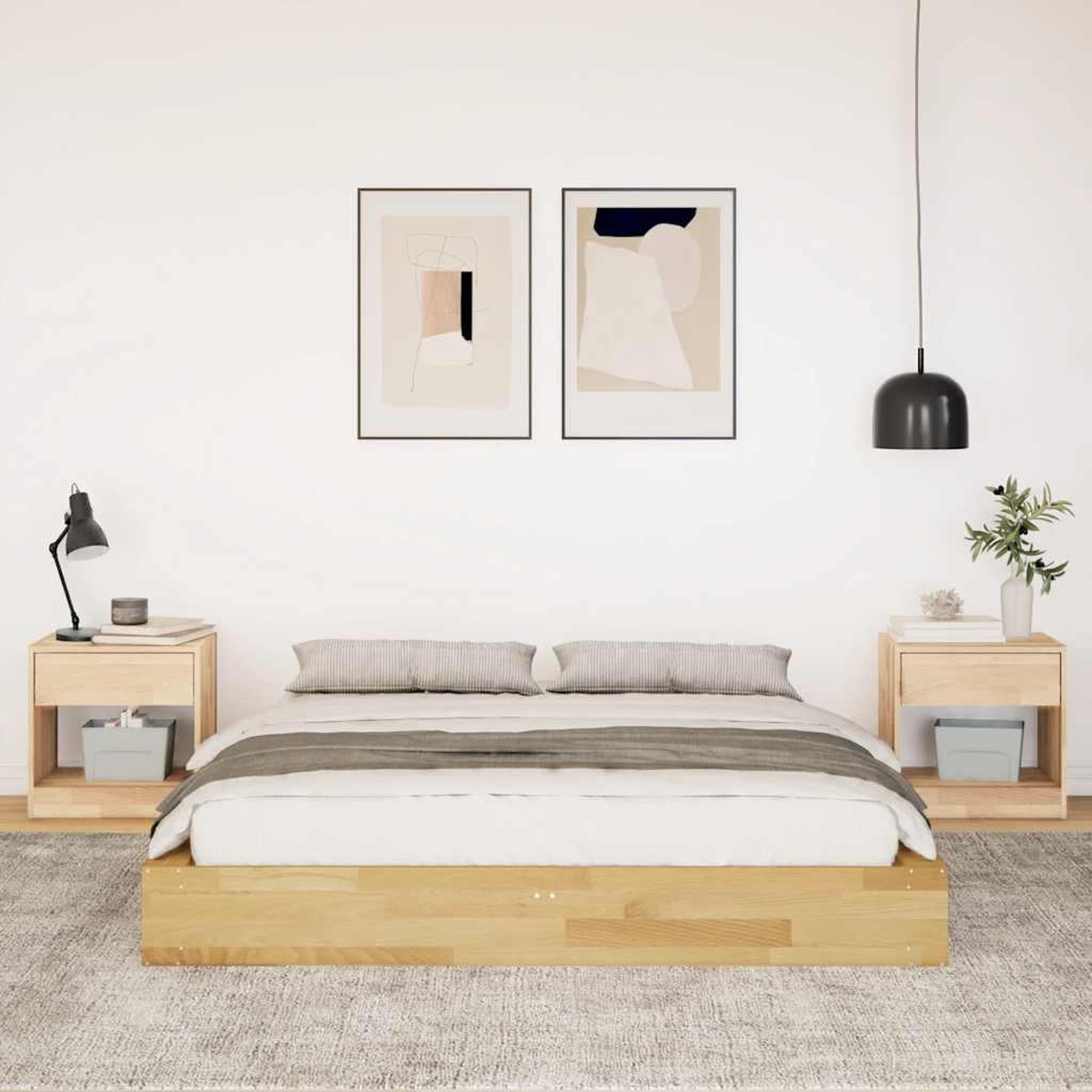 Voir la diapositive 4 : VIDAXL Cadre de lit sans matelas 140x200 cm bois massif de chene