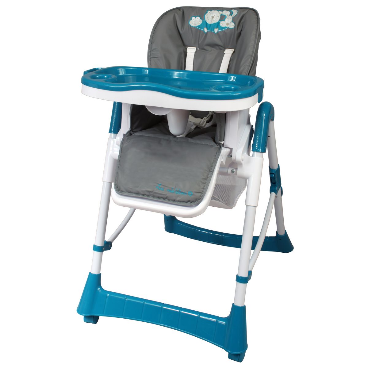 BAMBISOL Chaise haute multipositions avec roulettes beue HC14A 