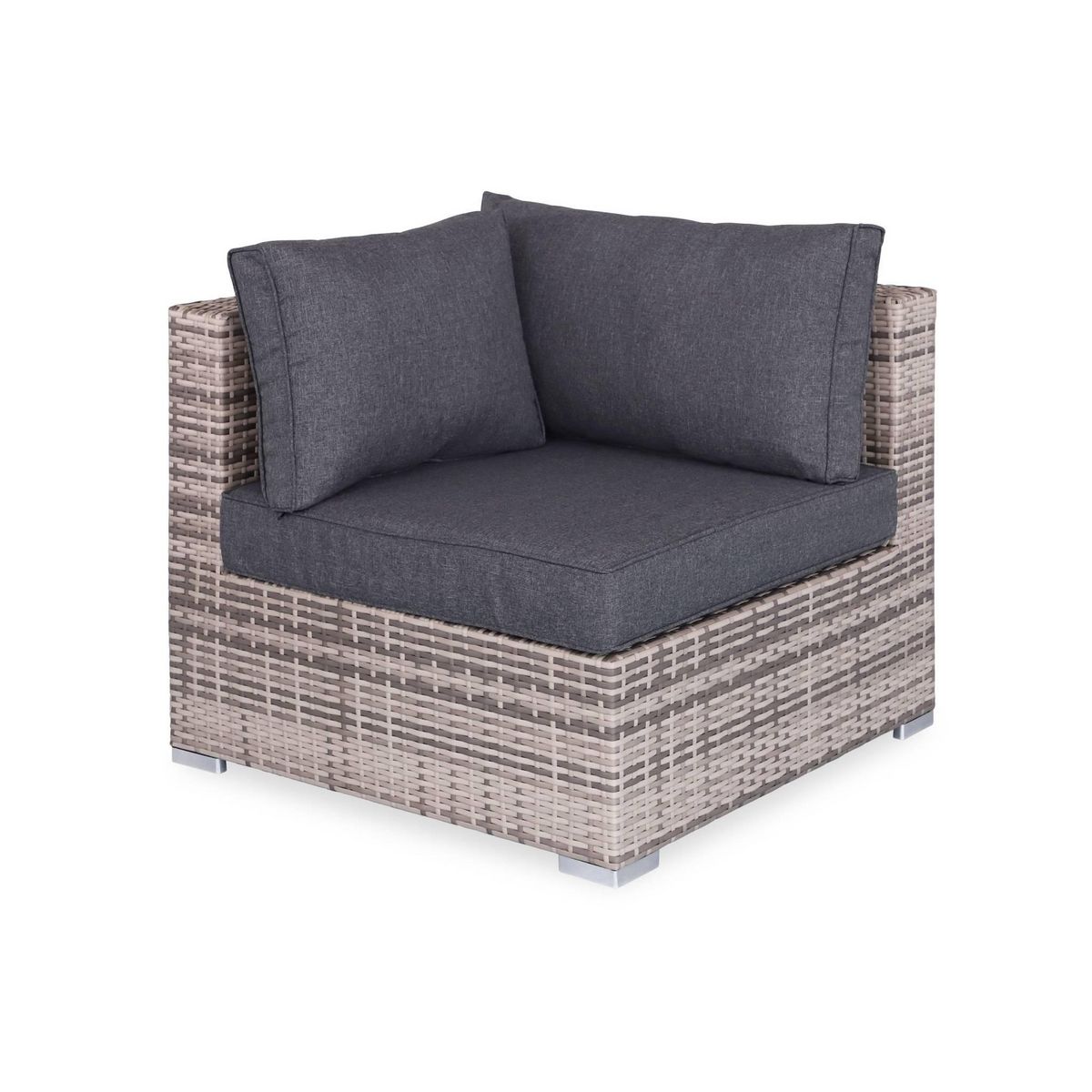 SWEEEK Salon de jardin en résine tressée - Napoli  - 5 places