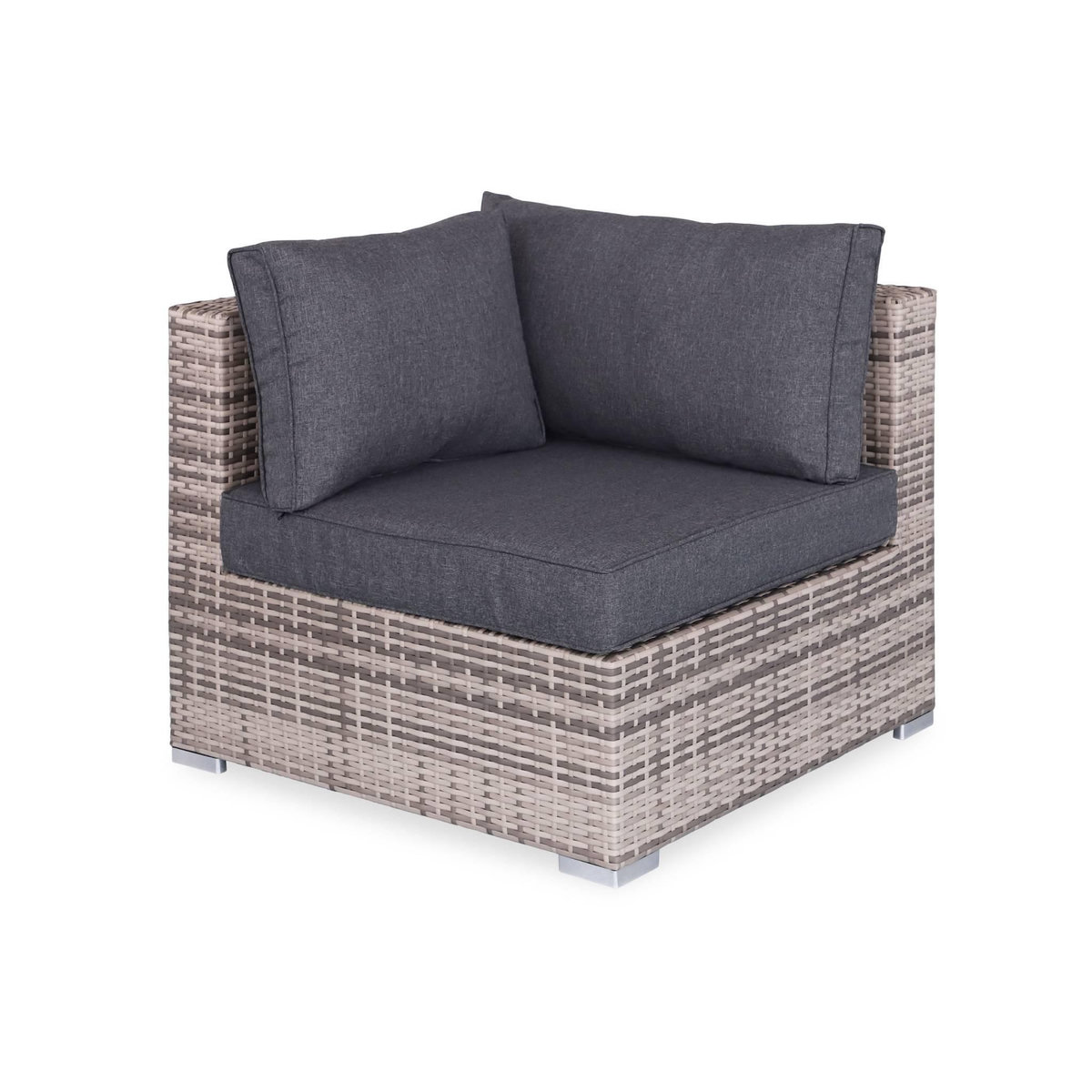 SWEEEK Salon de jardin en résine tressée - Napoli  - 5 places